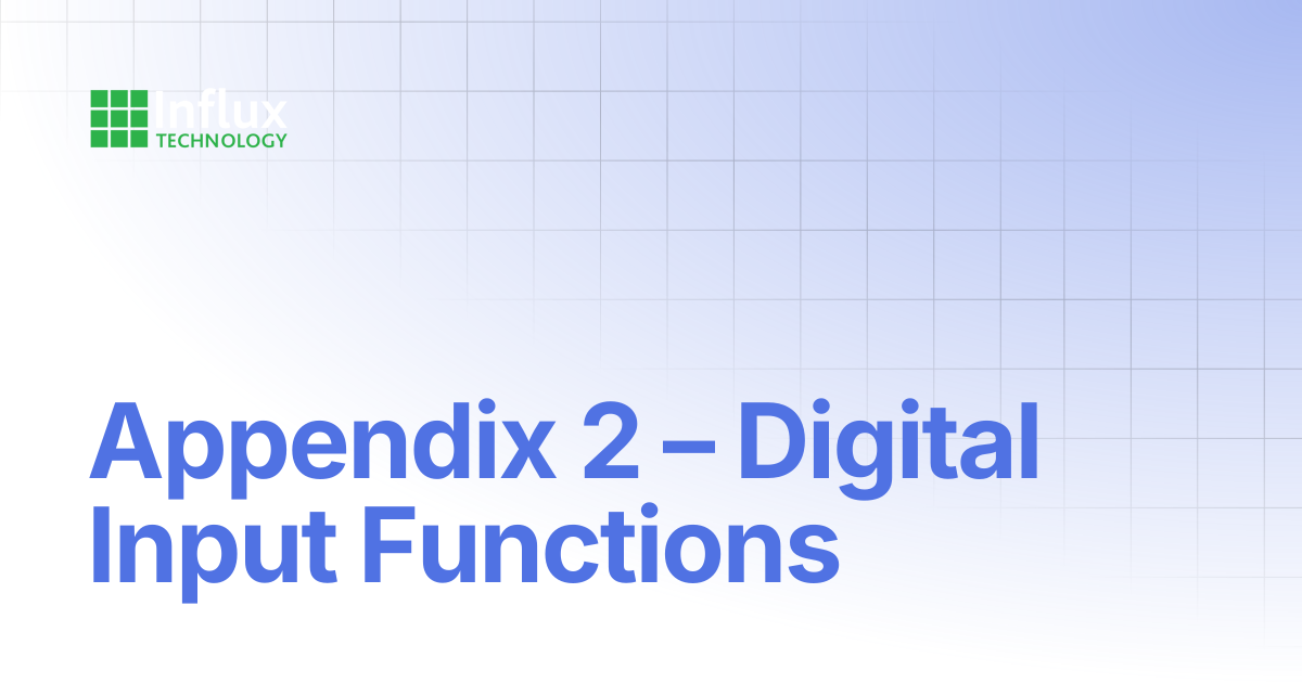 Appendix 2 – Digital Input Functions | ReXdesk: Configuration Software ...
