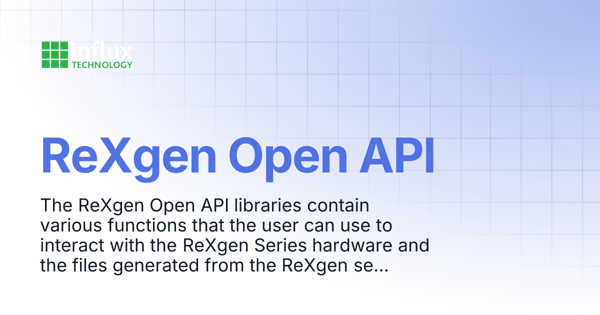 ReXgen Open API | ReXgen- Open API Application | Influx- Support ...