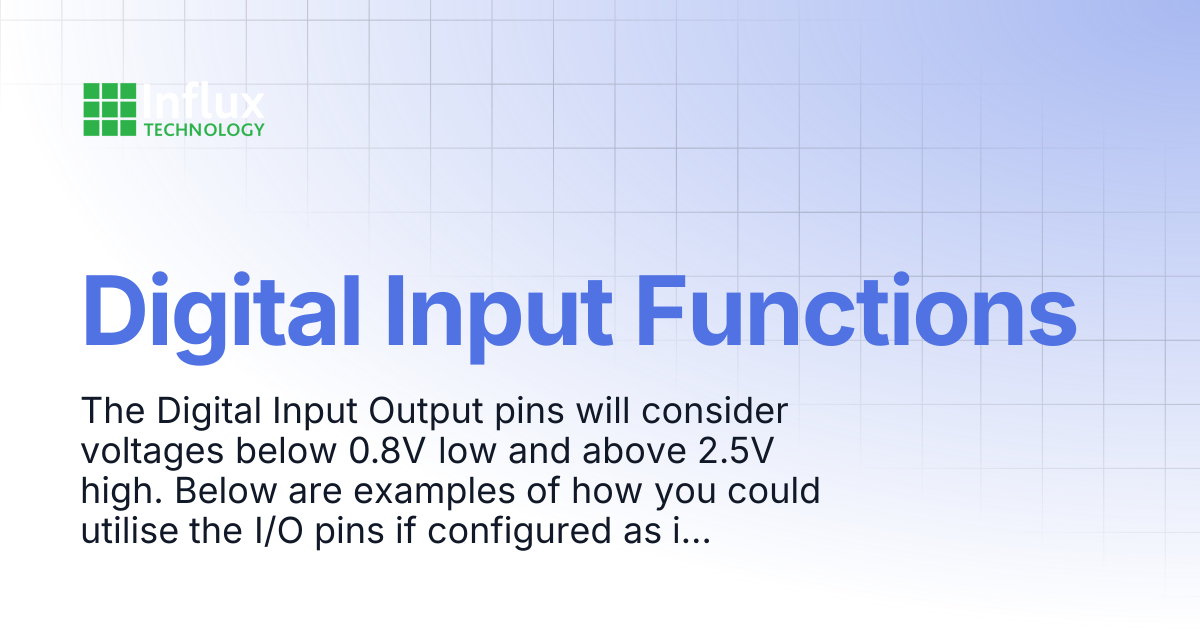 Digital Input Functions | ReXgen Series: Product Manuals | Influx ...