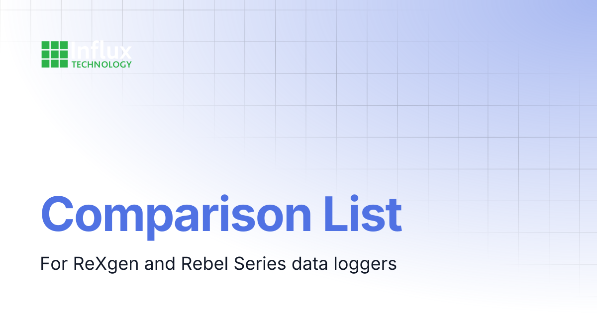 Comparison List | Technical Specifications | Influx- Support Documentation